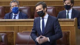 El presidente del PP y líder de la oposición, Pablo Casado