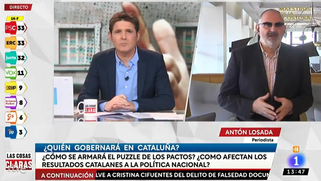 Antón Losada en 'Las cosas claras'. Fuente: RTVE.