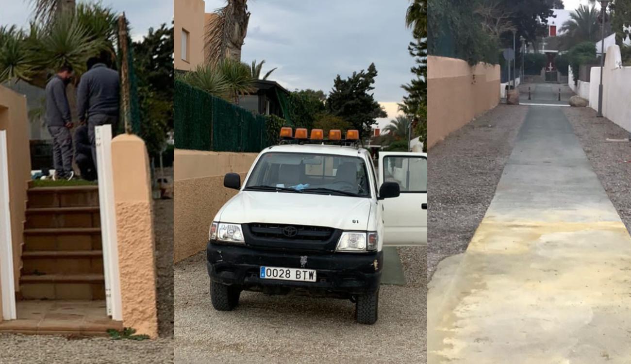 Operarios municipales de obras, ‘cazados’ dentro del chalet de un alcalde del PP de Almería. Fuente: Redes.