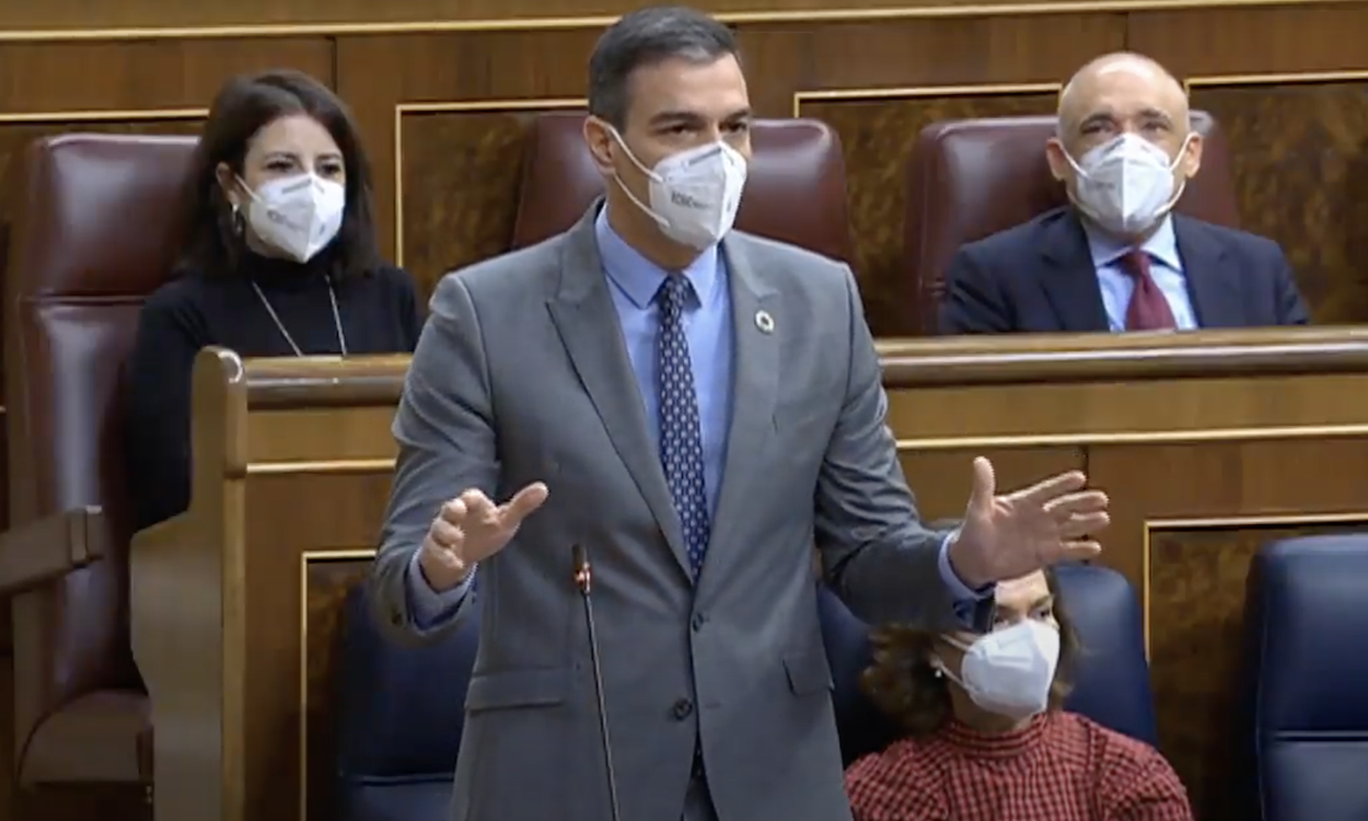 El presidente del Gobierno, Pedro Sánchez, durante una sesión de control al Gobierno