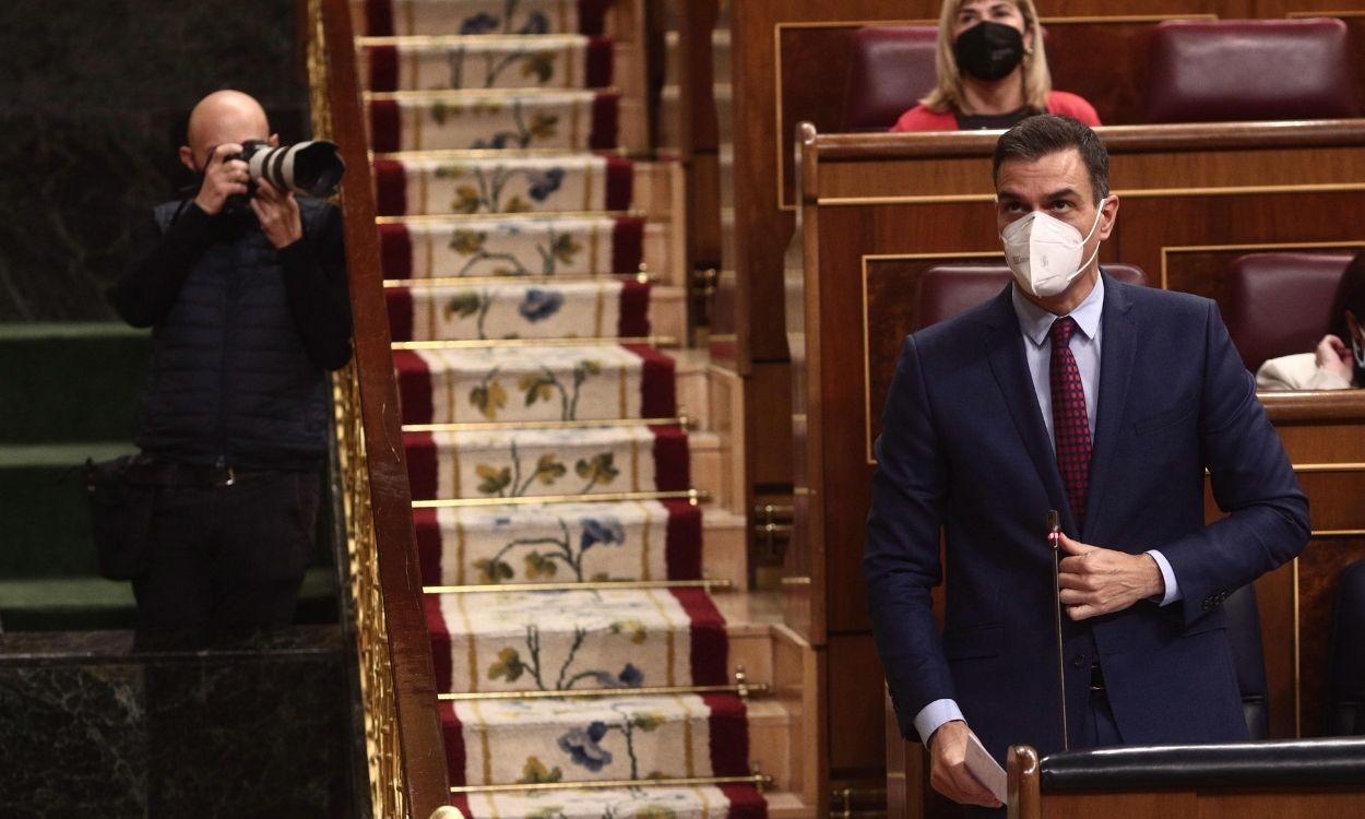 El presidente del Gobierno, Pedro Sánchez, en el Congreso de los Diputados. Europa Press.