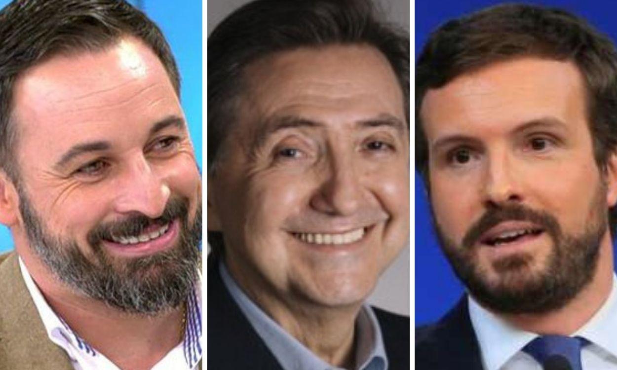 Santiago Abascal, Federico Jiménez Losantos y Pablo Casado