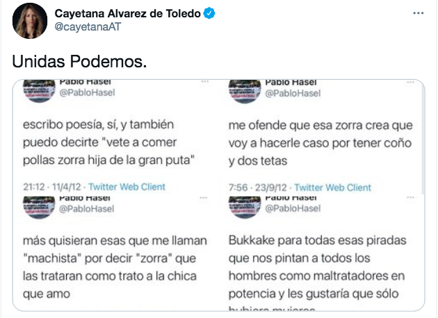 Cayetana Álvarez de Toledo sobre Hasel