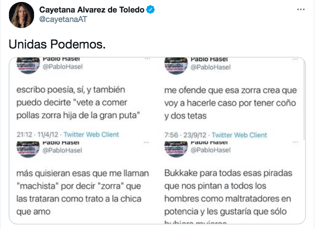 Cayetana Álvarez de Toledo sobre Hasel Cayetana Álvarez de Toledo sobre Hasel