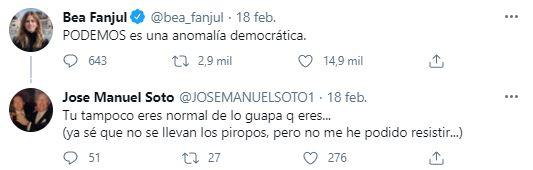 Respuesta de José Manuel Soto a Beatriz Fanjul