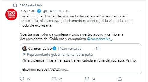 Mensaje del PSOE sobre la muñeca con el rostro de Carmen Calvo