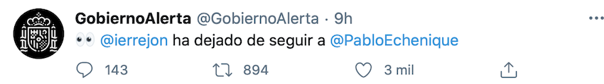 Errejón deja de seguir a Echenique Errejón deja de seguir a Echenique