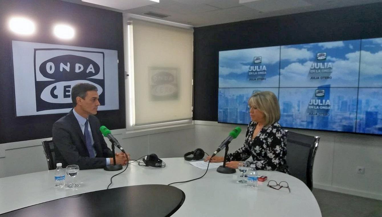 Julia Otero y Pedro Sánchez en una imagen de archivo. Fuente: Onda Cero.