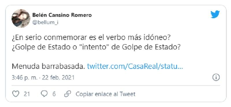 Un usuario de Twitter califica el tuit de barrabasada