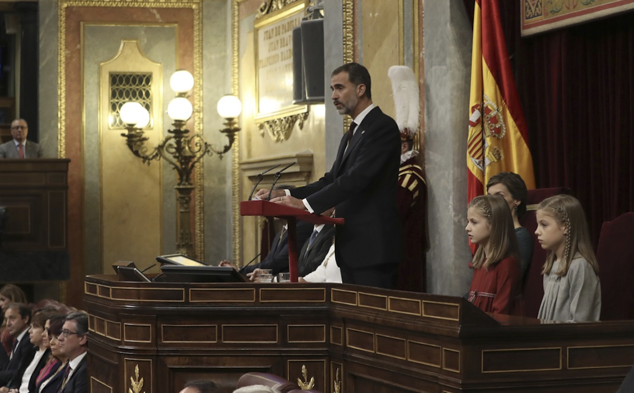 El rey Felipe VI en la apertura de Cortes