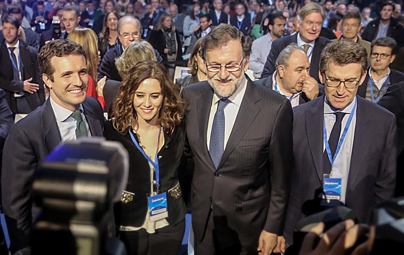 Pasado, presente y ¿futuro? del Partido Popular en una imagen correspondiente a la Convención Nacional del partido de enero de 2019 (Foto: Europa Press).