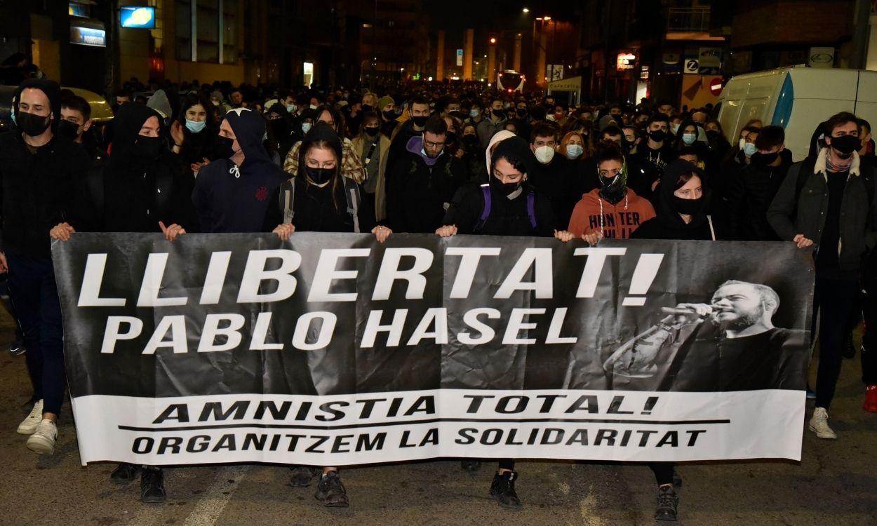 Segundo día de protestas contra el encarcelamiento de Pablo Hasel