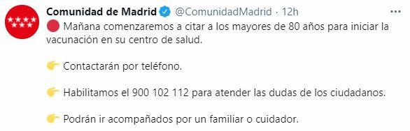 Tuit Comunidad de Madrid Tuit Comunidad de Madrid