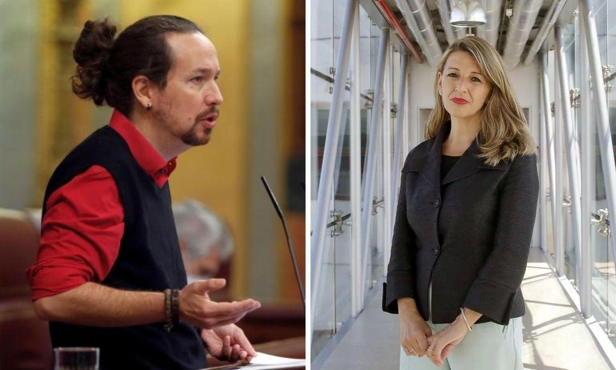 Yolanda Díaz y Pablo Iglesias.