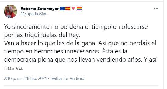 Tuit de Roberto Sotomayor. 