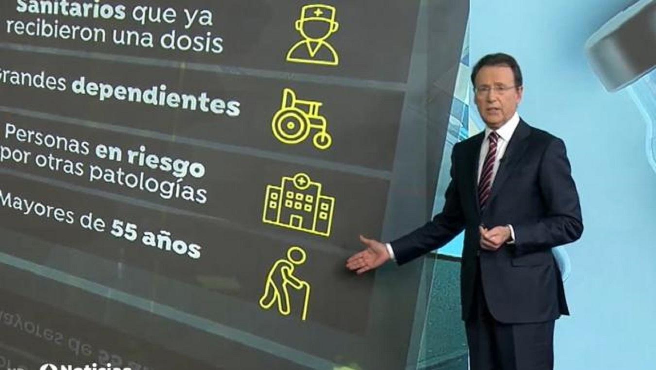 Matías Prats durante los informativos de la noche de Antena 3. Fuente: Atresmedia.