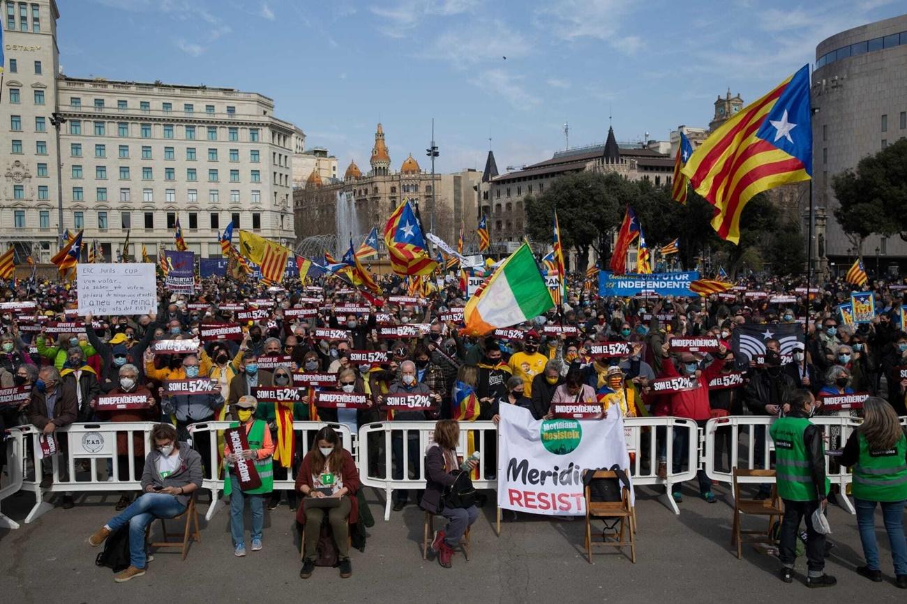Manifestación en Barcelona para pedir un Govern independentista