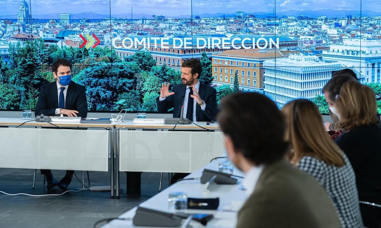 Casado afronta este martes un complicado Comité Ejecutivo tras la victoria pírrica del PP en Castilla y León. EP