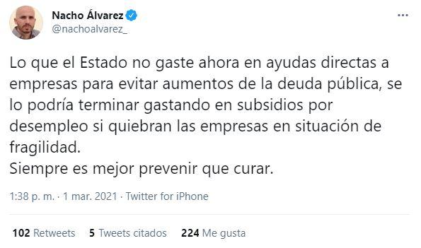 Tuit Nacho Álvarez ayudas directas
