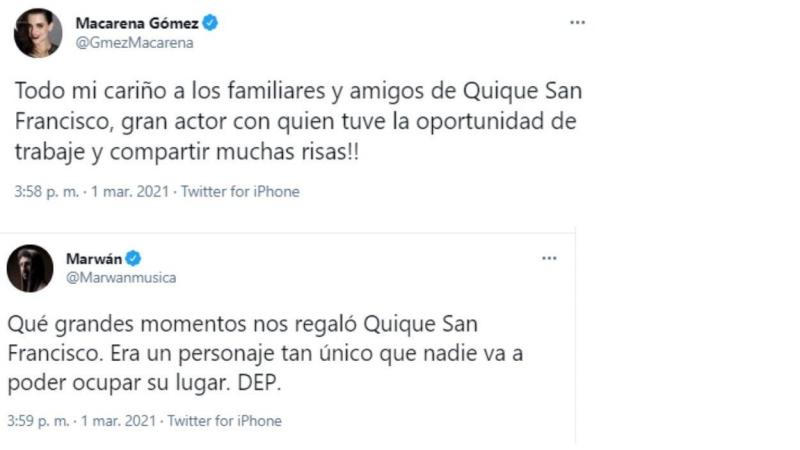 Reacciones a la muerte de Quique San Francisco