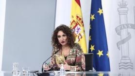 María Jesús Montero, ministra portavoz, en la rueda de prensa posterior al Consejo de Ministros. Europa Press