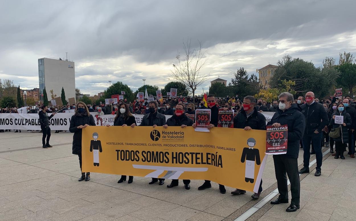 Protestas de los hosteleros de Castilla y León. Europa Press