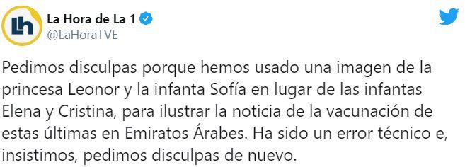La Hora de La 1 pide disculpas La Hora de La 1 pide disculpas
