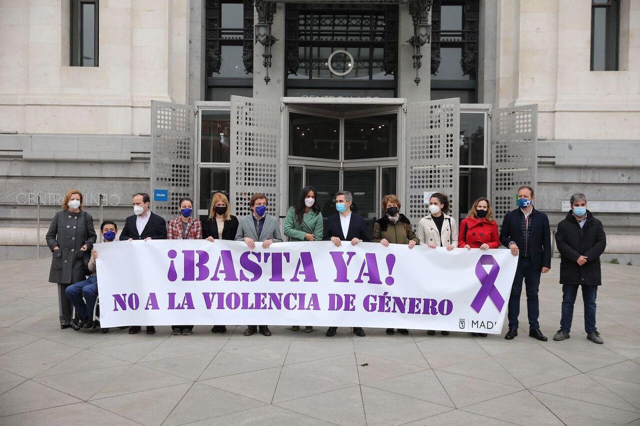 Imagen del acto de reivindicación contra la violencia de género. Ayuntamiento de Madrid