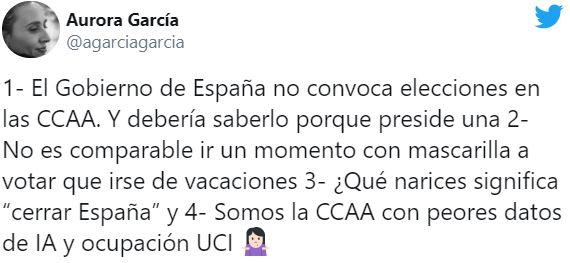 Una usuaria critica a Ayuso 3