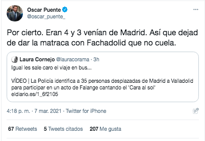 Tuit Óscar Puente