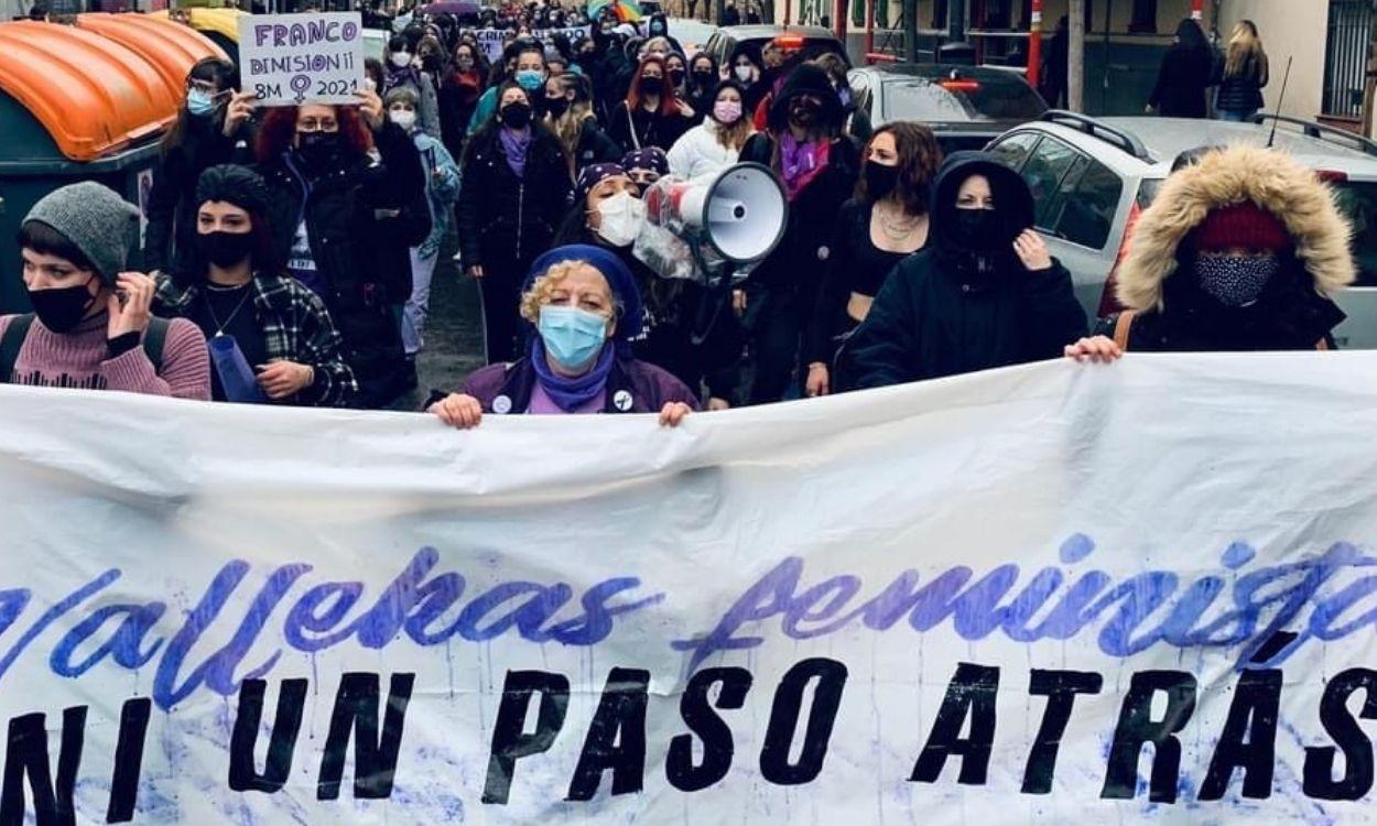 Manifestación feminista en Vallecas por el 8M. 