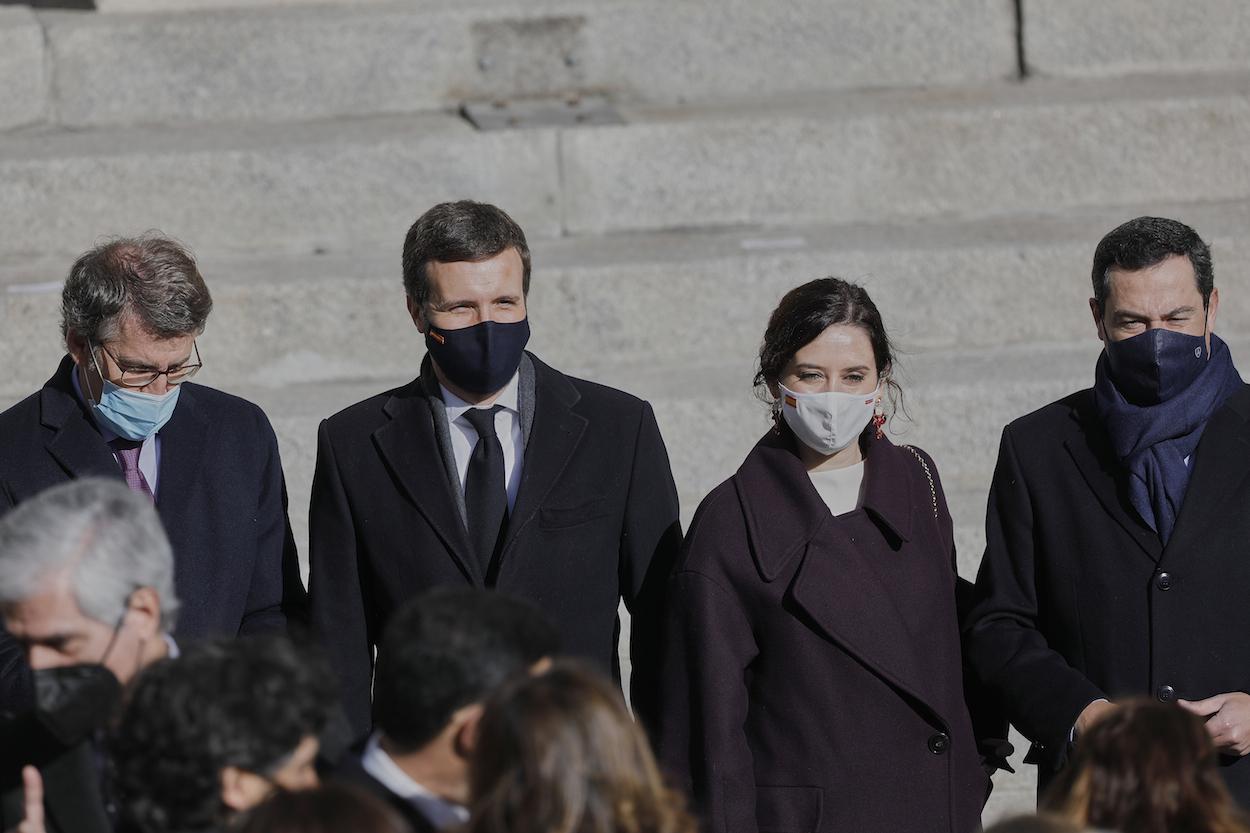 Alberto Núñez Feijóo, Pablo Casado, Isabel Díaz y Juan Manuel Moreno. J. HELLÍN/ POOL/EP