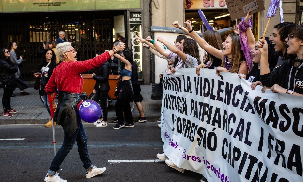 Manifestación por el Día de la Mujer en Barcelona
