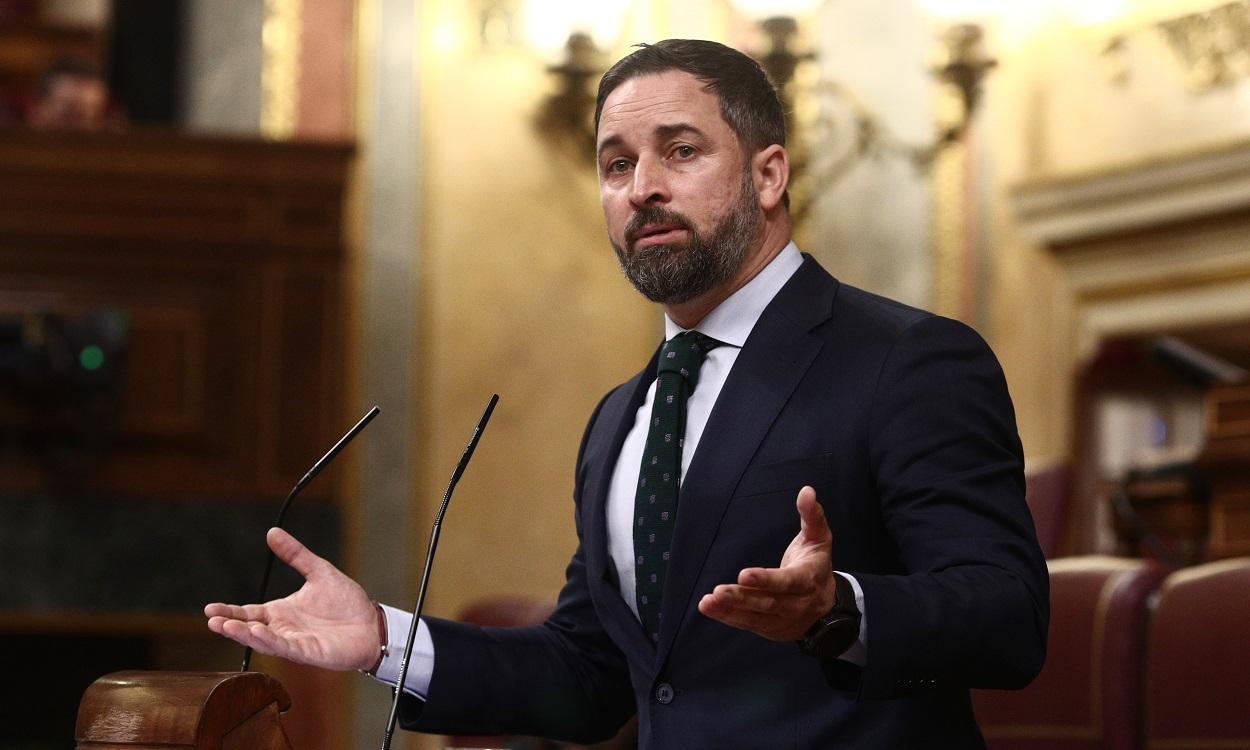 El líder de Vox, Santiago Abascal, interviene en una sesión de Control al Gobierno en el Congreso de los Diputados. EP