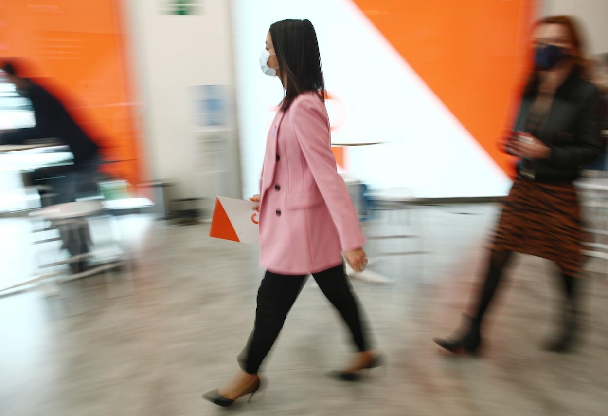 Inés Arrimadas en la sede de Ciudadanos