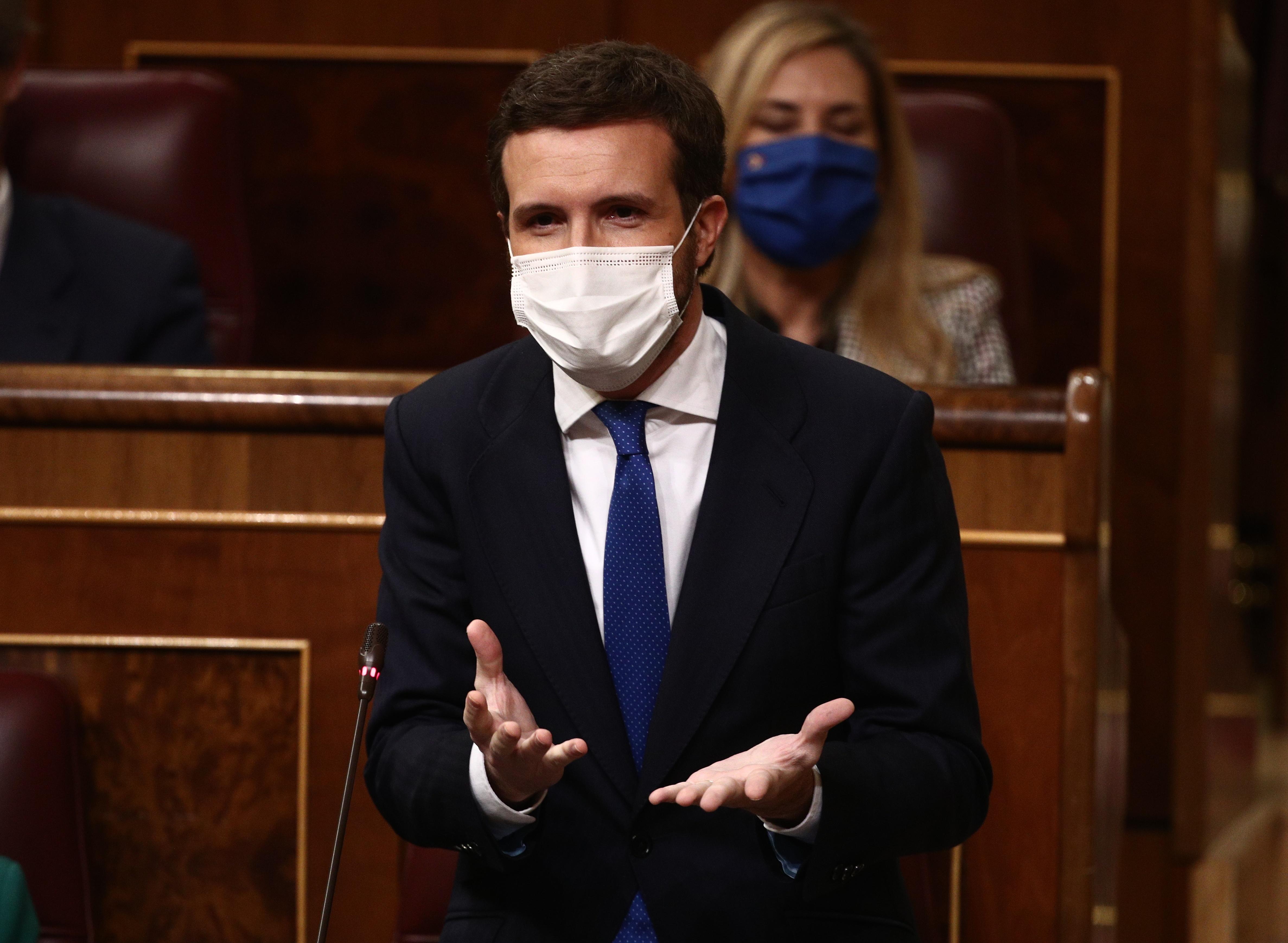 Casado se pronuncia sobre las mociones de censura. Europa Press