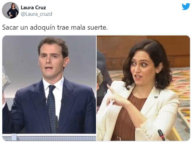 tuit sobre Albert Rivera y Ayuso