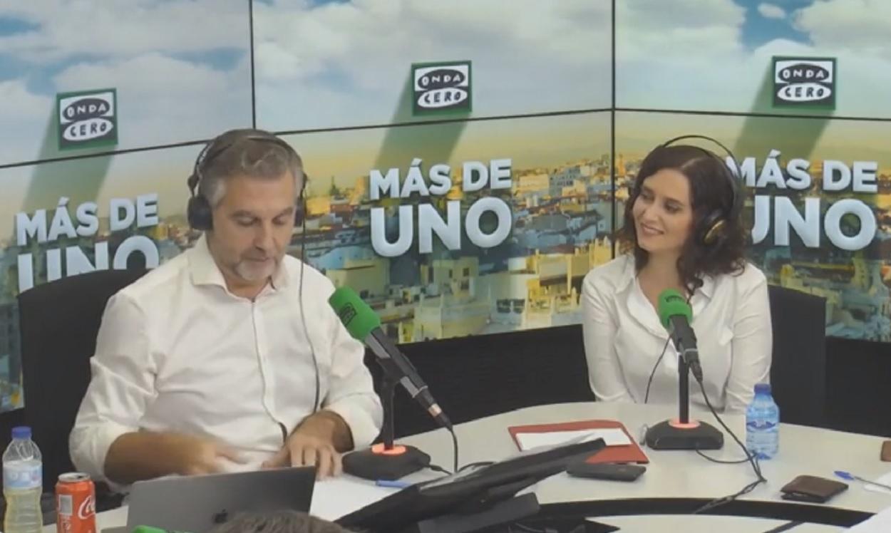 Imagen de archivo de Alsina entrevistando a Ayuso