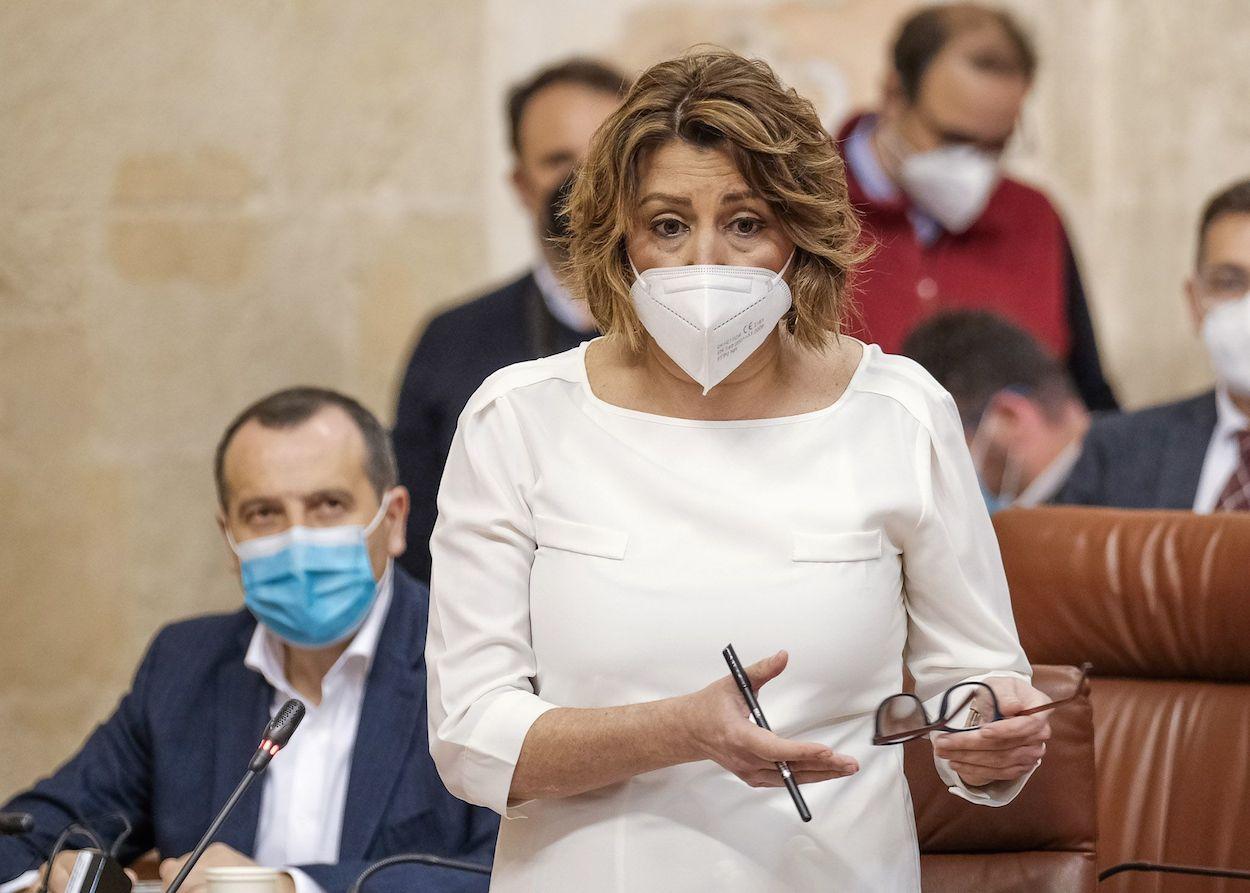 Susana Díaz, en el Pleno del Parlamento andaluz.