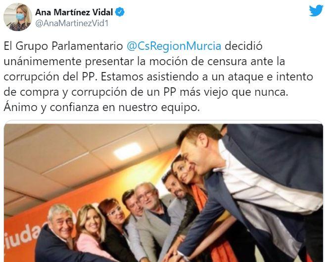 el tuit de la candidata de Ciudadanos