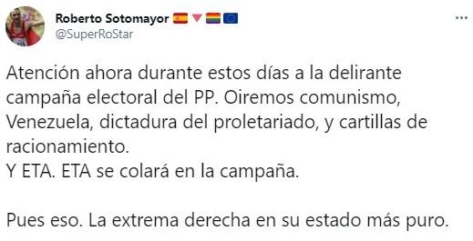 Roberto Sotomayor reacciona al discurso de la derecha con la entrada de Iglesias a las elecciones madrileñas