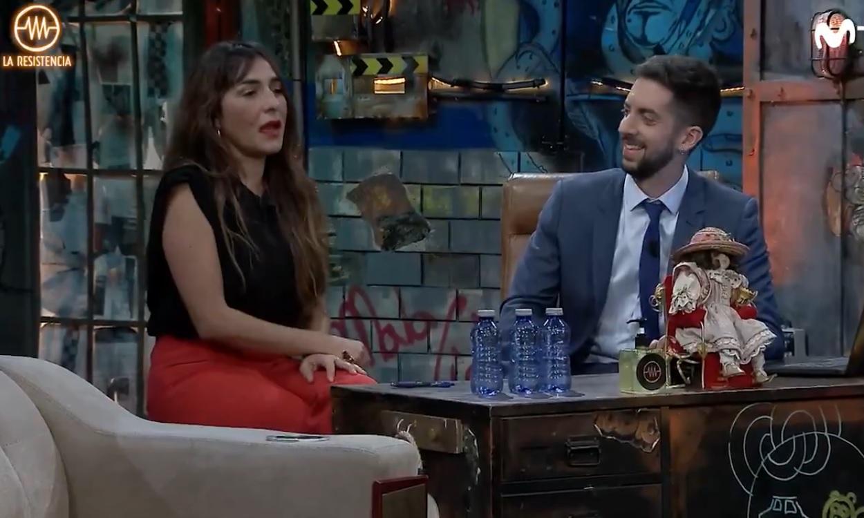 Candela Peña con David Broncano en 'La Resistencia'. Movistar