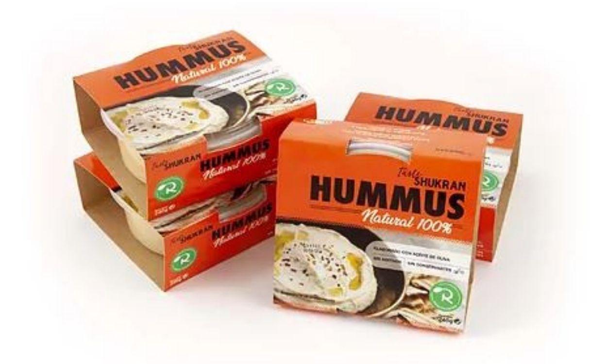 Primer producto de Carlos Ríos, hummus natural 100%. 
