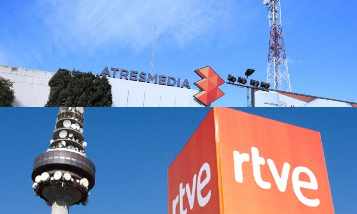 Sedes de Atresmedia y RTVE.