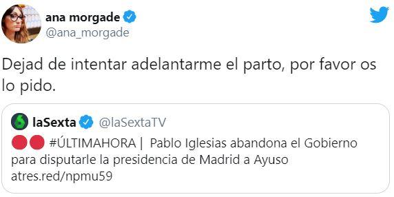 El tuit de Ana Morgade