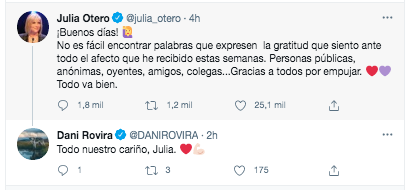 Dani Rovira Tuit Julia Otero