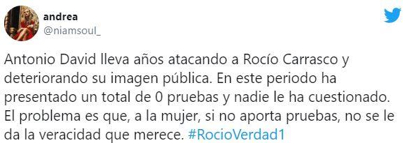 tuit tras el documental de Rocío Carrasco