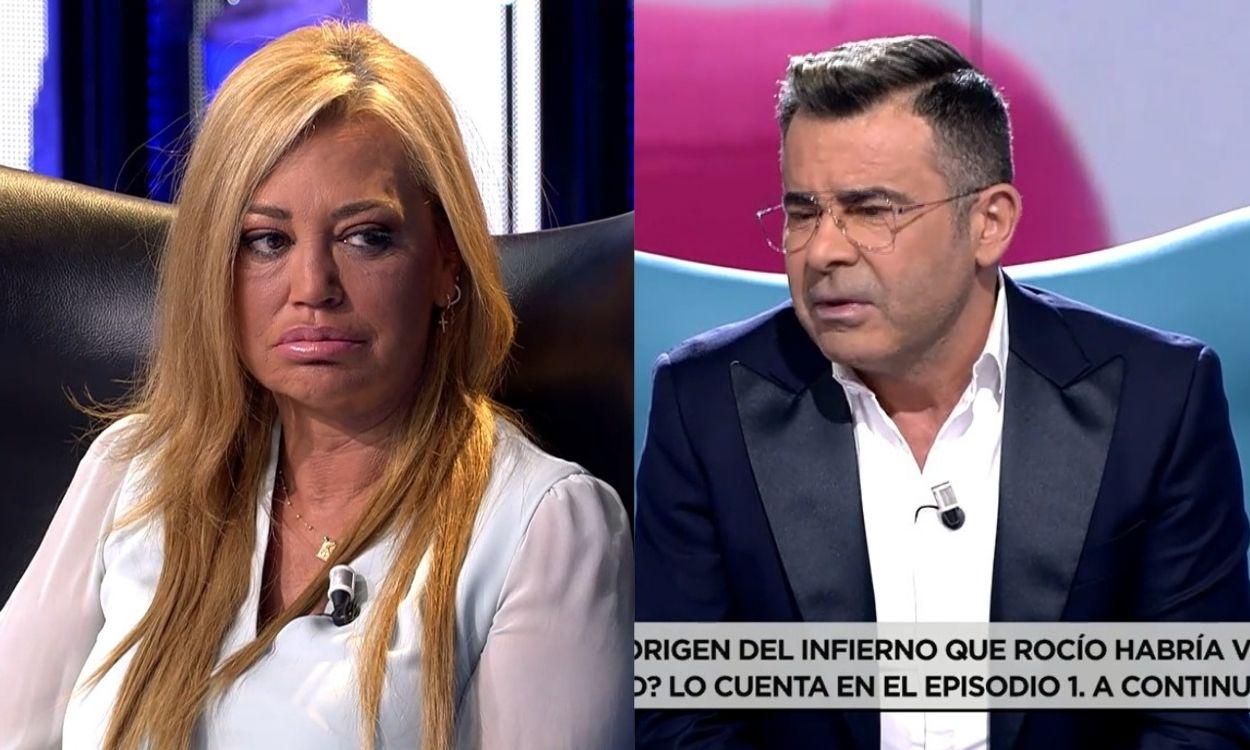 Belén Esteban y Jorge Javier en 'Sálvame' tras el documental de Rocío Carrasco, en Telecinco