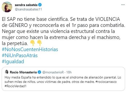 El contundente recado de Sandra Sabatés a Rocío Monasterio