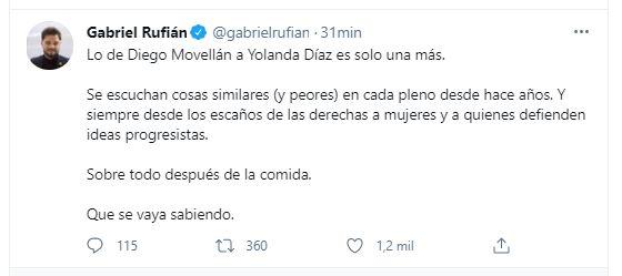 Tuit de Gabriel Rufián